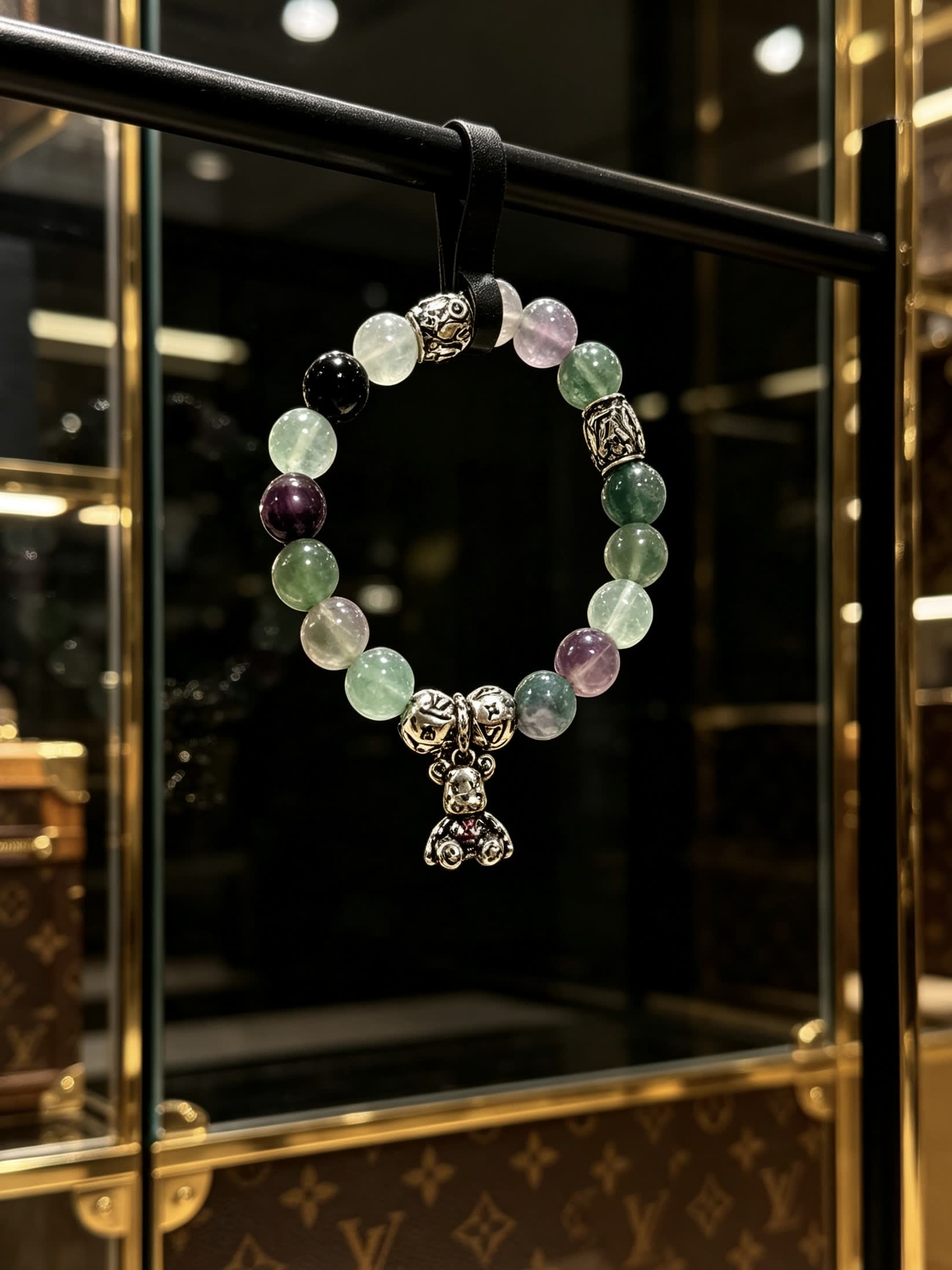Louis Vuitton Multicolored Beaded Bracelet with Silver Charms